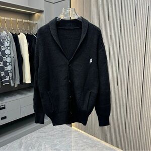 Men's Black Cardigan Sweater
